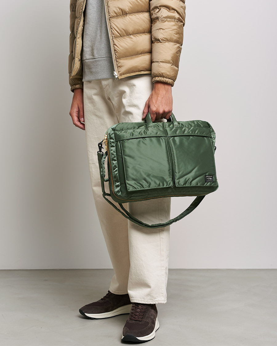 Herr | Porter-Yoshida & Co. Tanker 3Way Briefcase Sage Green | Porter-Yoshida & Co. | Tanker 3Way Briefcase Sage Green
