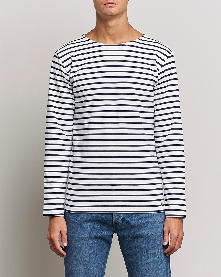 Herr | Avdelningar | Armor-lux | Houat Héritage Stripe Long Sleeve T-Shirt White/Navy