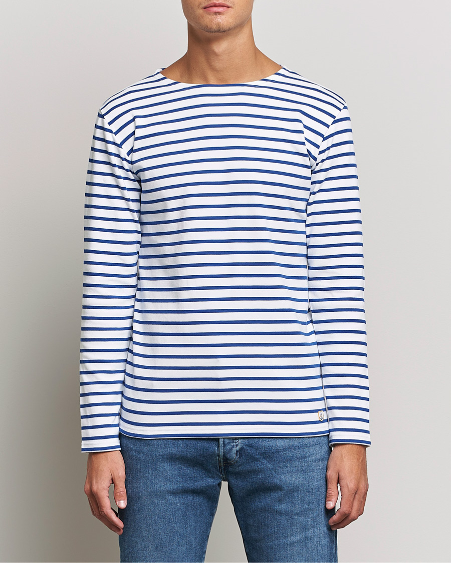 Herr | Contemporary Creators | Armor-lux | Houat Héritage Stripe Long Sleeve T-Shirt White/Blue