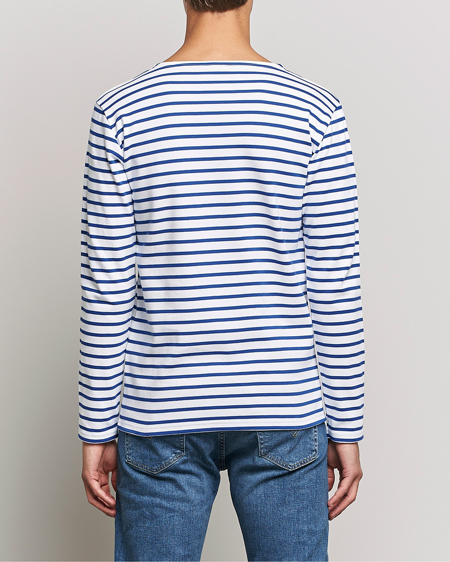 Herr | T-Shirts | Armor-lux | Houat Héritage Stripe Long Sleeve T-Shirt White/Blue