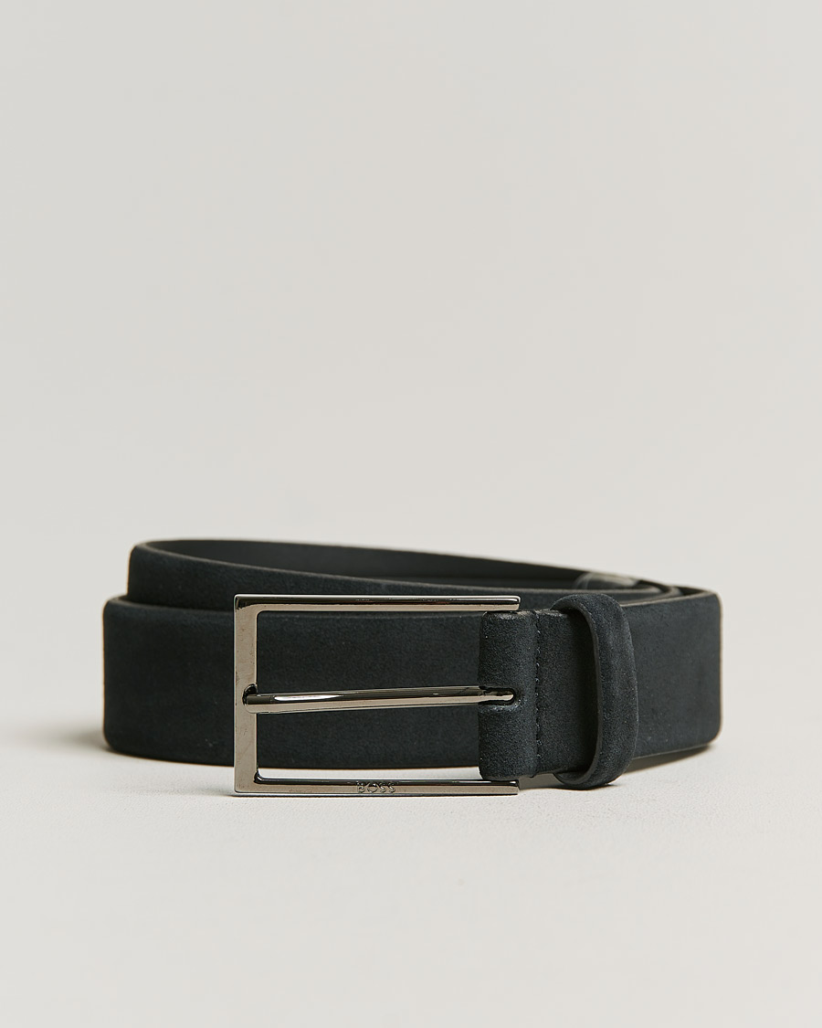 Herr | Calindo Suede Belt Dark Blue | BOSS BLACK | Calindo Suede Belt Dark Blue