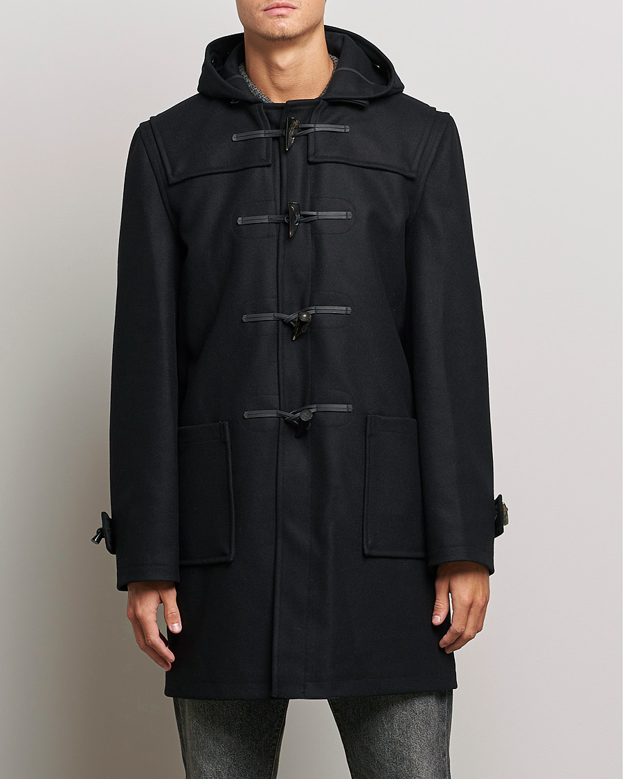 Herr | Dufflar | Gloverall | Cashmere Blend Duffle Coat Black