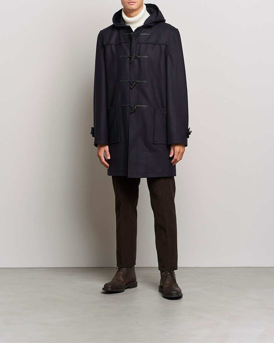Herr | Jackor | Gloverall | Cashmere Blend Duffle Coat Navy