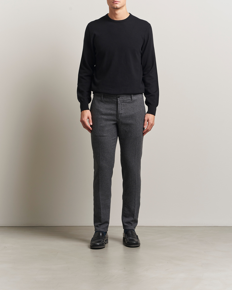 Herr | Tröjor | Piacenza Cashmere | Cashmere Crew Neck Sweater Black