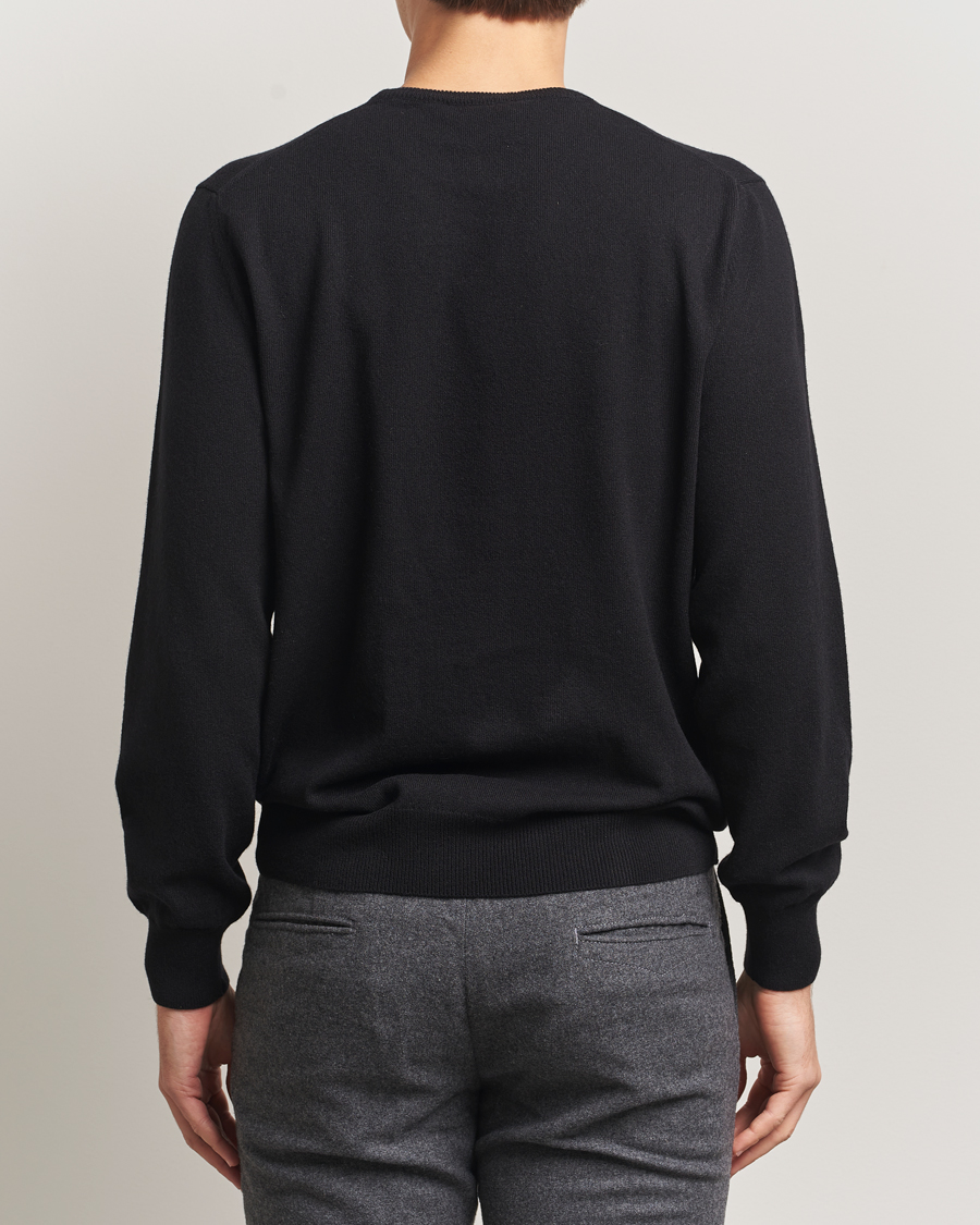 Herr | Tröjor | Piacenza Cashmere | Cashmere Crew Neck Sweater Black