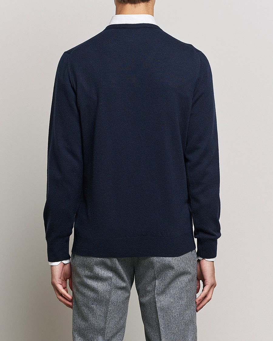Herr | Tröjor | Piacenza Cashmere | Cashmere V Neck Sweater Navy