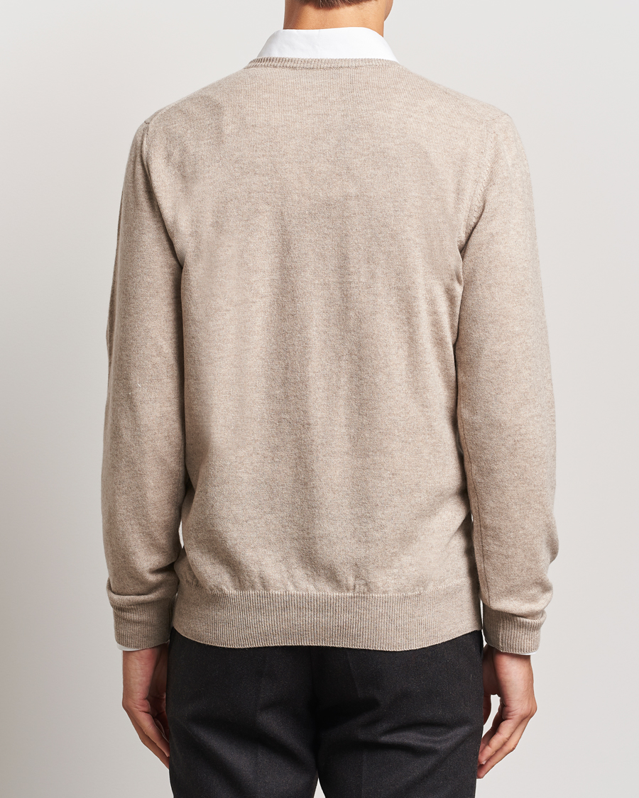 Herr | Tröjor | Piacenza Cashmere | Cashmere V Neck Sweater Beige