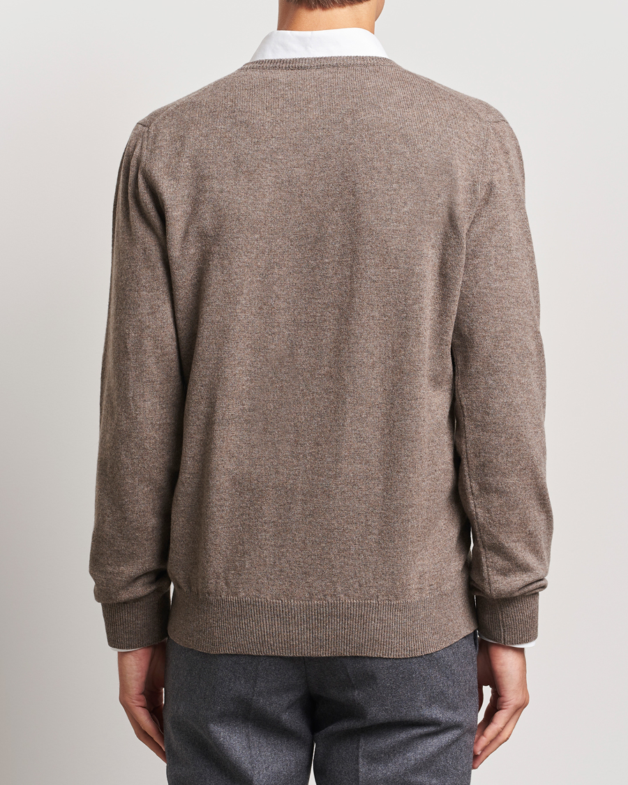 Herr | Tröjor | Piacenza Cashmere | Cashmere V Neck Sweater Brown