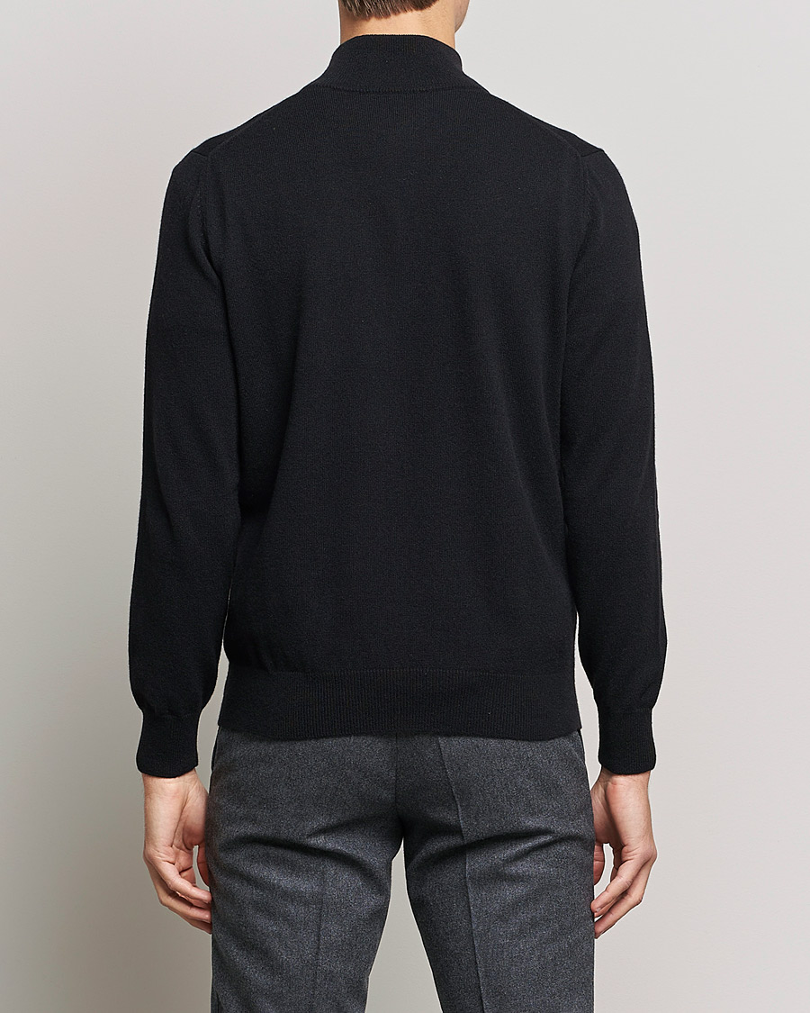 Herr | Tröjor | Piacenza Cashmere | Cashmere Half Zip Sweater Black