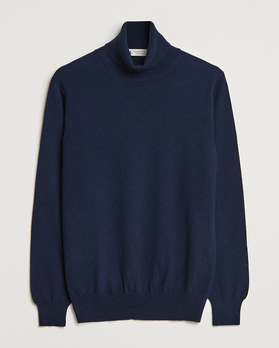 Herr | Tröjor | Piacenza Cashmere | Cashmere Rollneck Sweater Navy