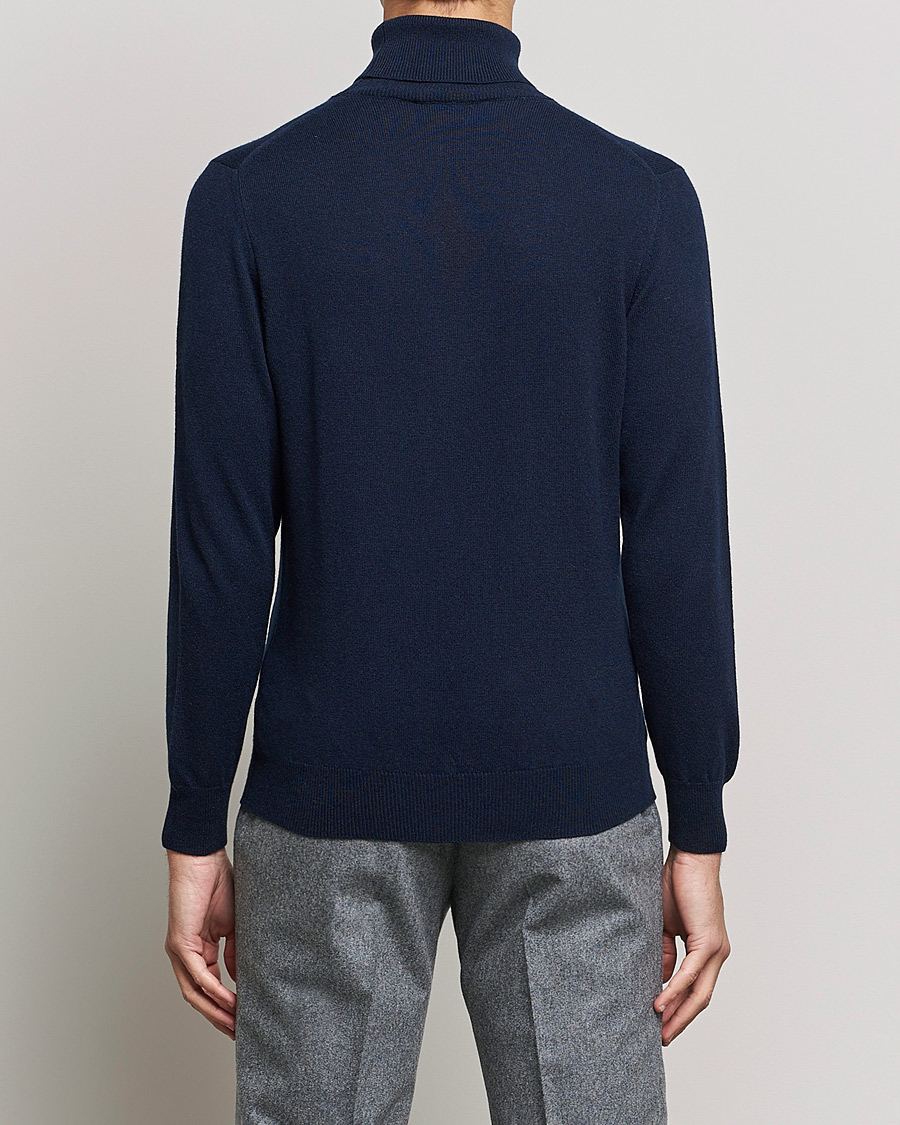 Herr | Tröjor | Piacenza Cashmere | Cashmere Rollneck Sweater Navy
