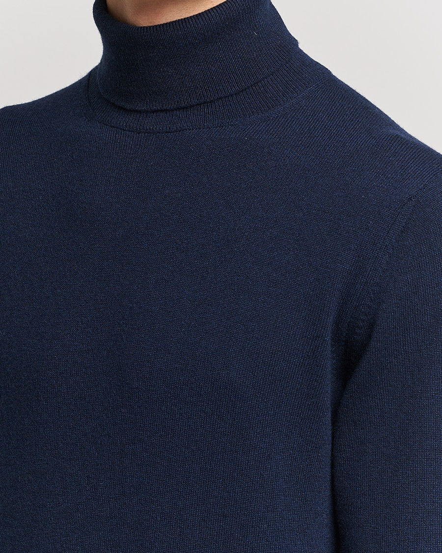 Herr | Tröjor | Piacenza Cashmere | Cashmere Rollneck Sweater Navy
