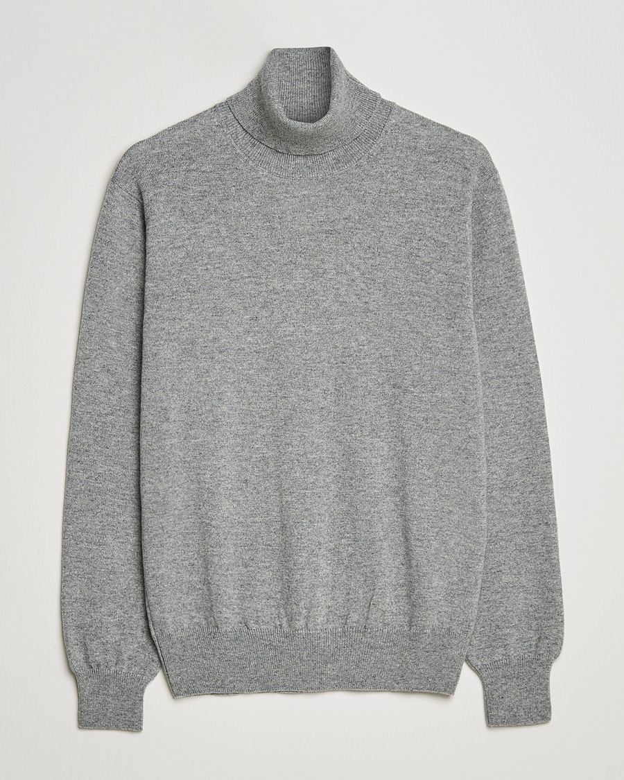 Herr | Tröjor | Piacenza Cashmere | Cashmere Rollneck Sweater Light Grey