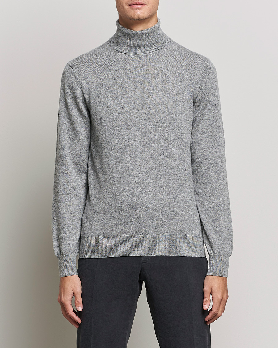 Herr | Avdelningar | Piacenza Cashmere | Cashmere Rollneck Sweater Light Grey