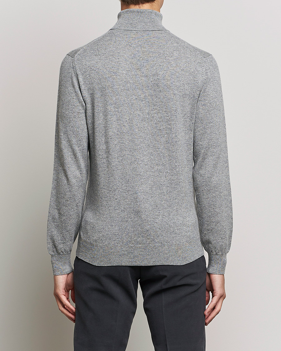 Herr | Tröjor | Piacenza Cashmere | Cashmere Rollneck Sweater Light Grey