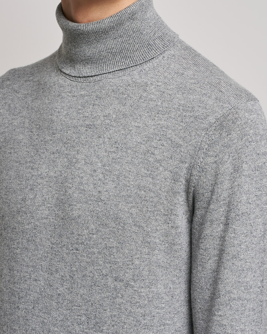 Herr | Tröjor | Piacenza Cashmere | Cashmere Rollneck Sweater Light Grey