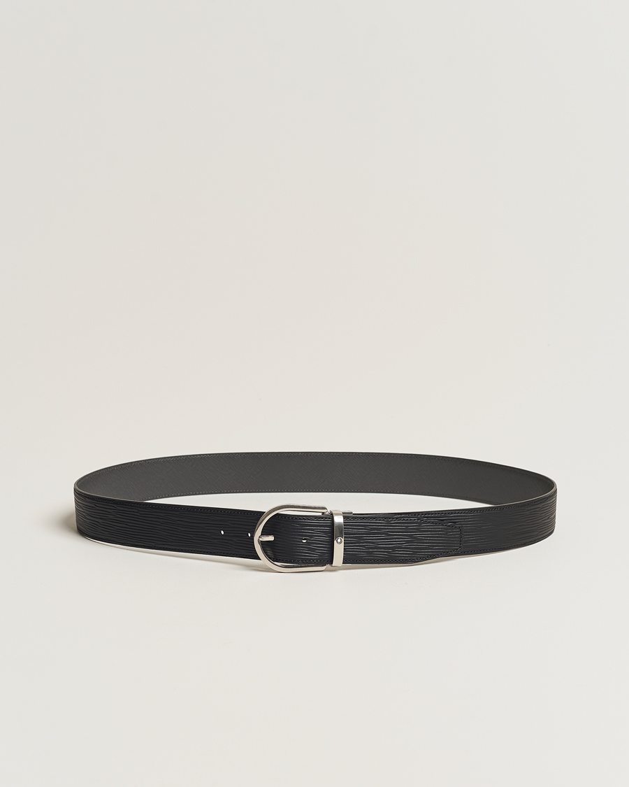 Herr | Montblanc 40mm Horseshoe Buckle Belt Black | Montblanc | 40mm Horseshoe Buckle Belt Black