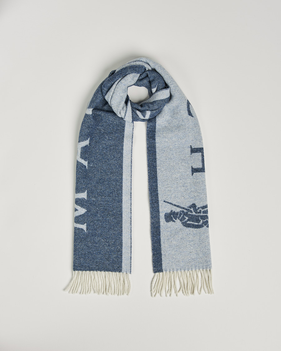 Herr | Mackintosh Edinburg Wool Scarf Blue | Mackintosh | Edinburg Wool Scarf Blue