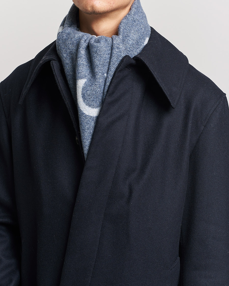 Herr | Mackintosh Edinburg Wool Scarf Blue | Mackintosh | Edinburg Wool Scarf Blue