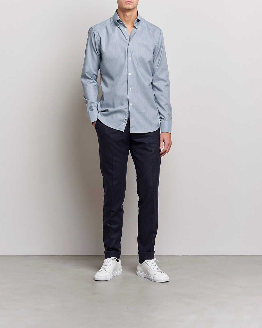 Herr | Skjortor | Eton | Wrinkle Free Button Down Oxford Shirt Light Blue