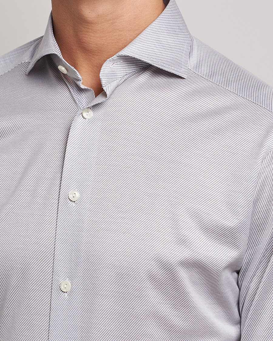 Herr | Skjortor | Eton | King Knit Filo Di Scozia Shirt Grey
