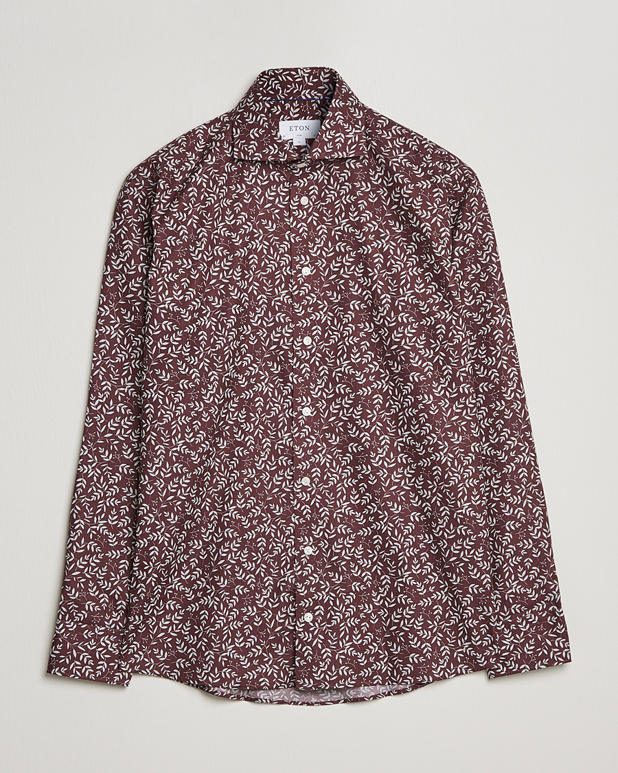 Herr | Skjortor | Eton | Twill Melange Shirt Red Floral