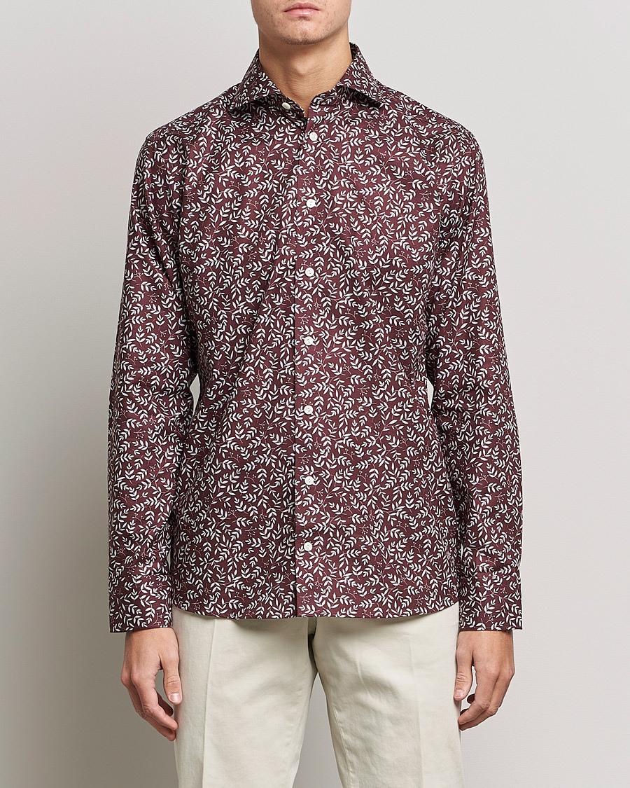 Herr | Skjortor | Eton | Twill Melange Shirt Red Floral