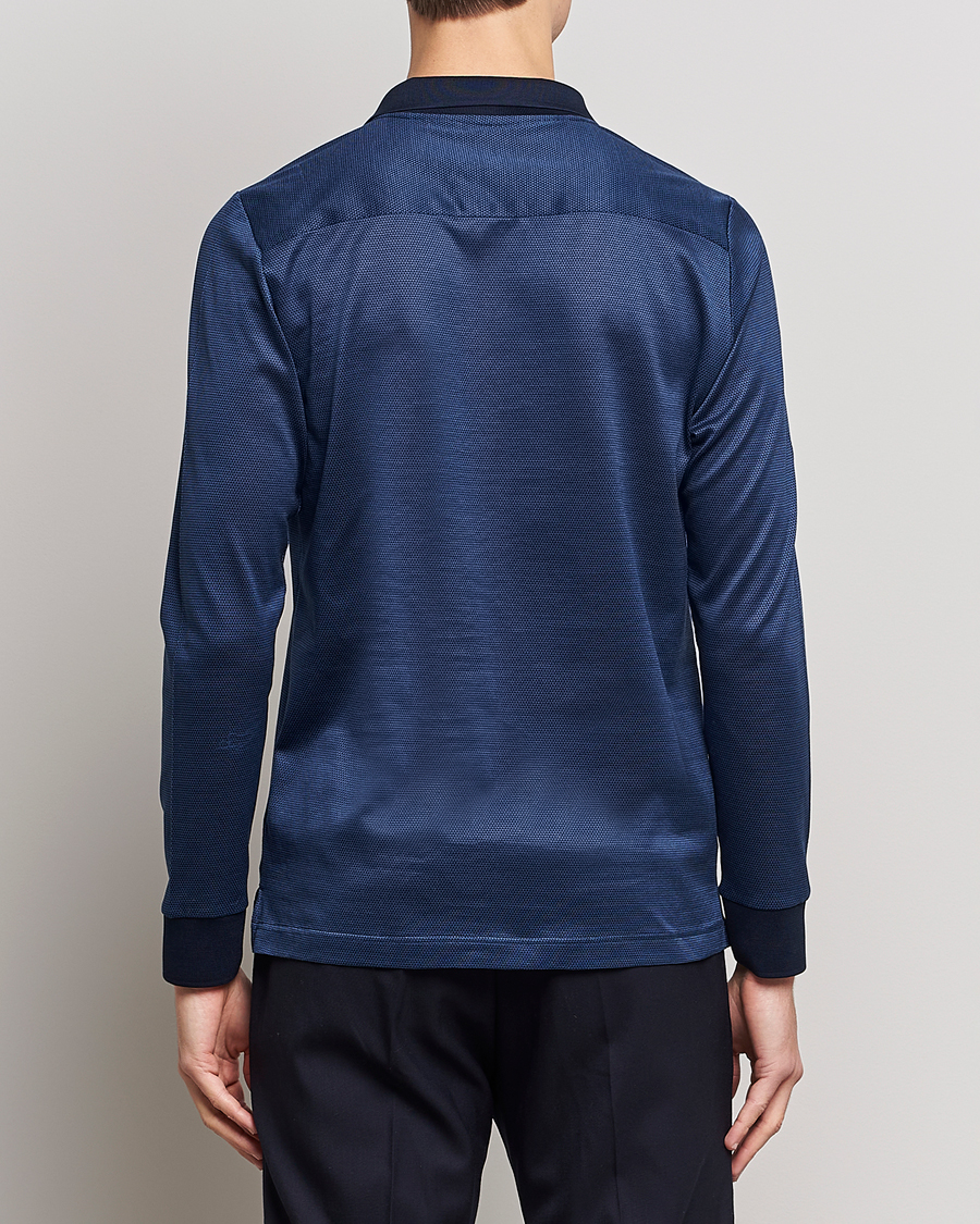 Herr | Tröjor | Eton | Knit Jaquard Polo Shirt Blue