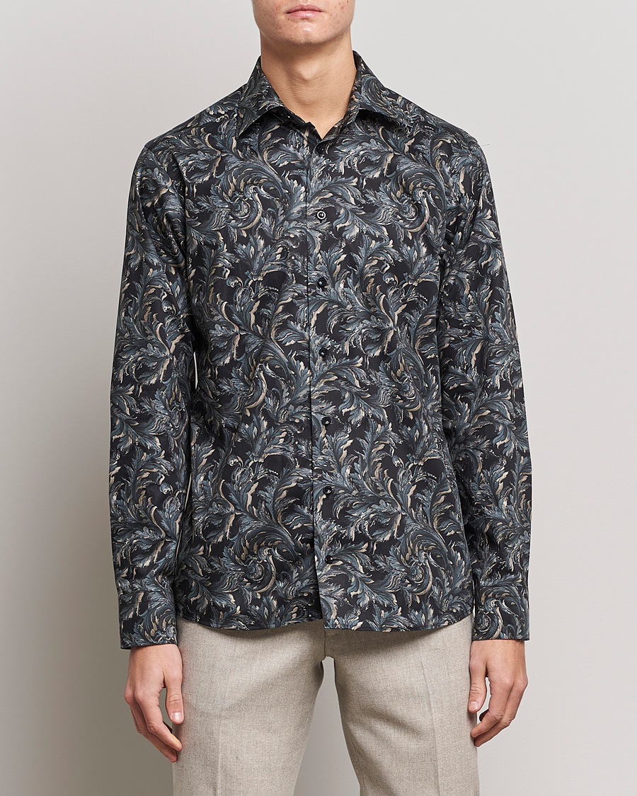 Herr | Skjortor | Eton | Floral  Signature Twill Shirt Black
