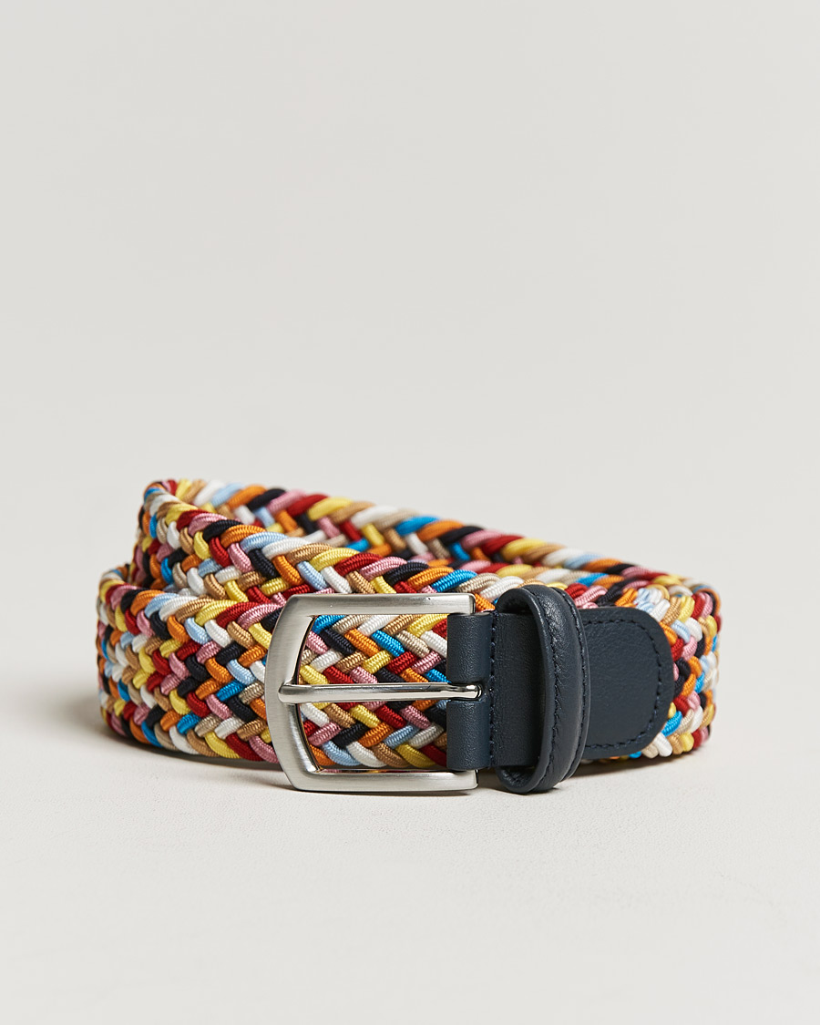 Herr | Bälten | Anderson's | Stretch Woven 3,5 cm Belt Multi