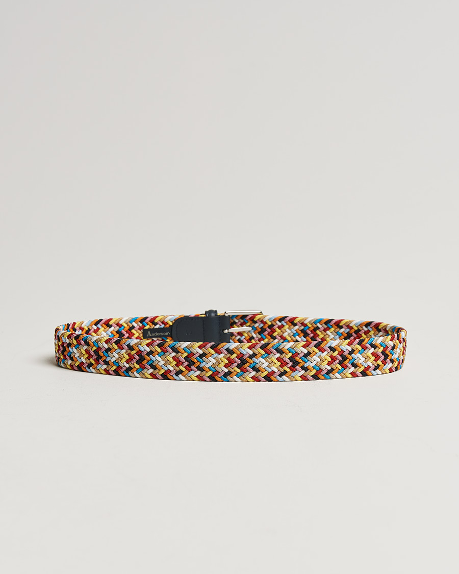 Herr | Italian Department | Anderson's | Stretch Woven 3,5 cm Belt Multi