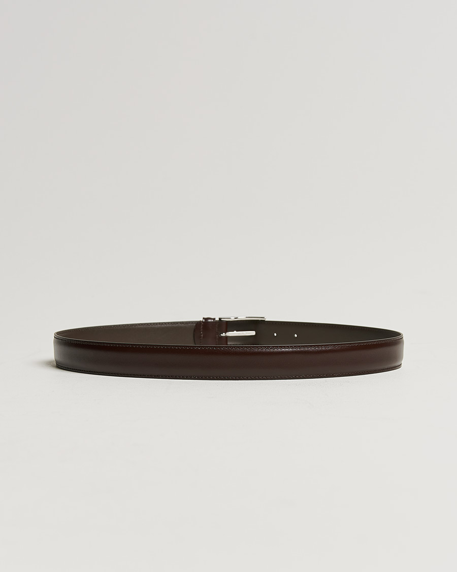 Herr | Bälten | Anderson's | Leather Suit Belt 3 cm Dark Brown