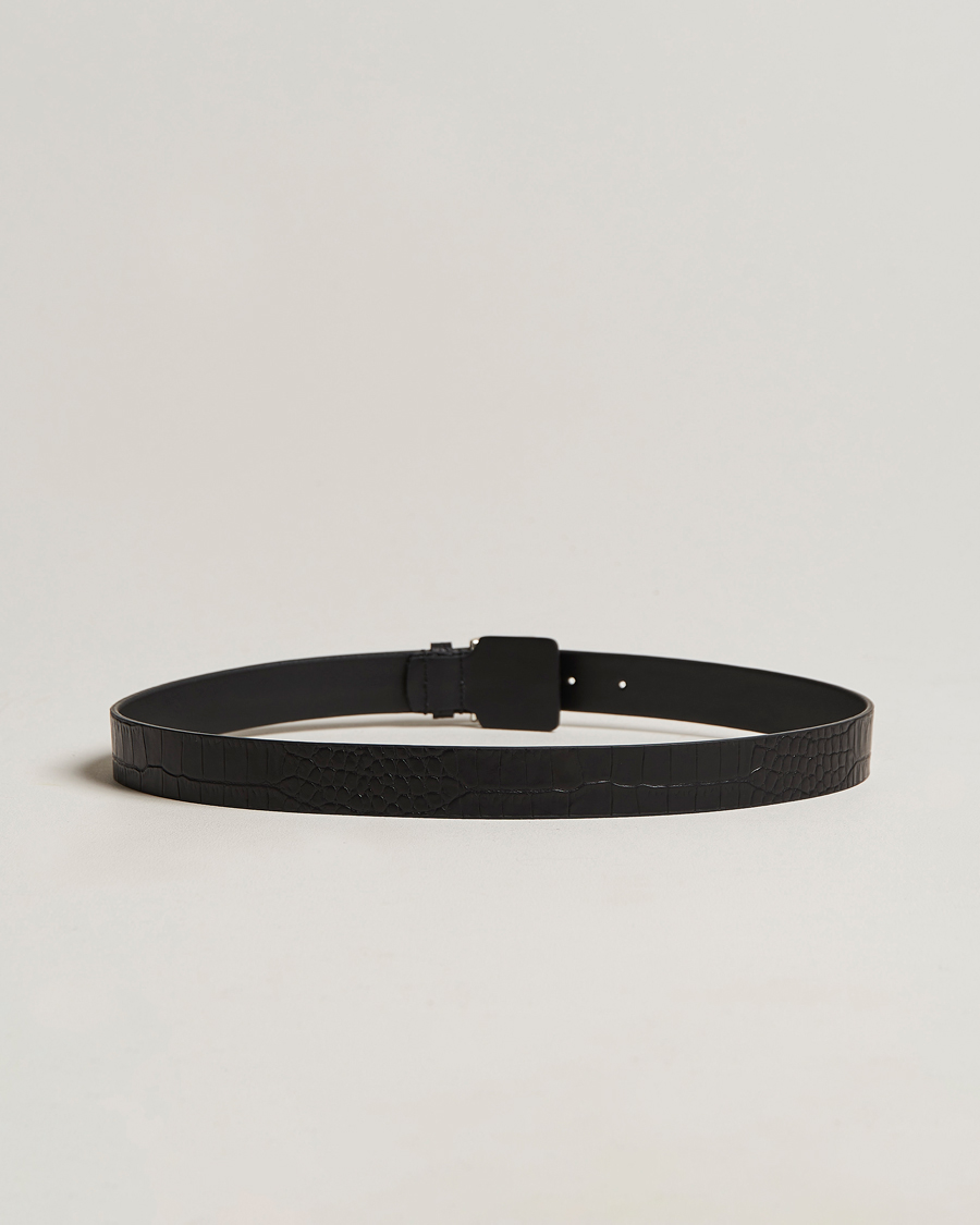 Herr | Bälten | Anderson's | Embossed Croco Belt 3 cm Black