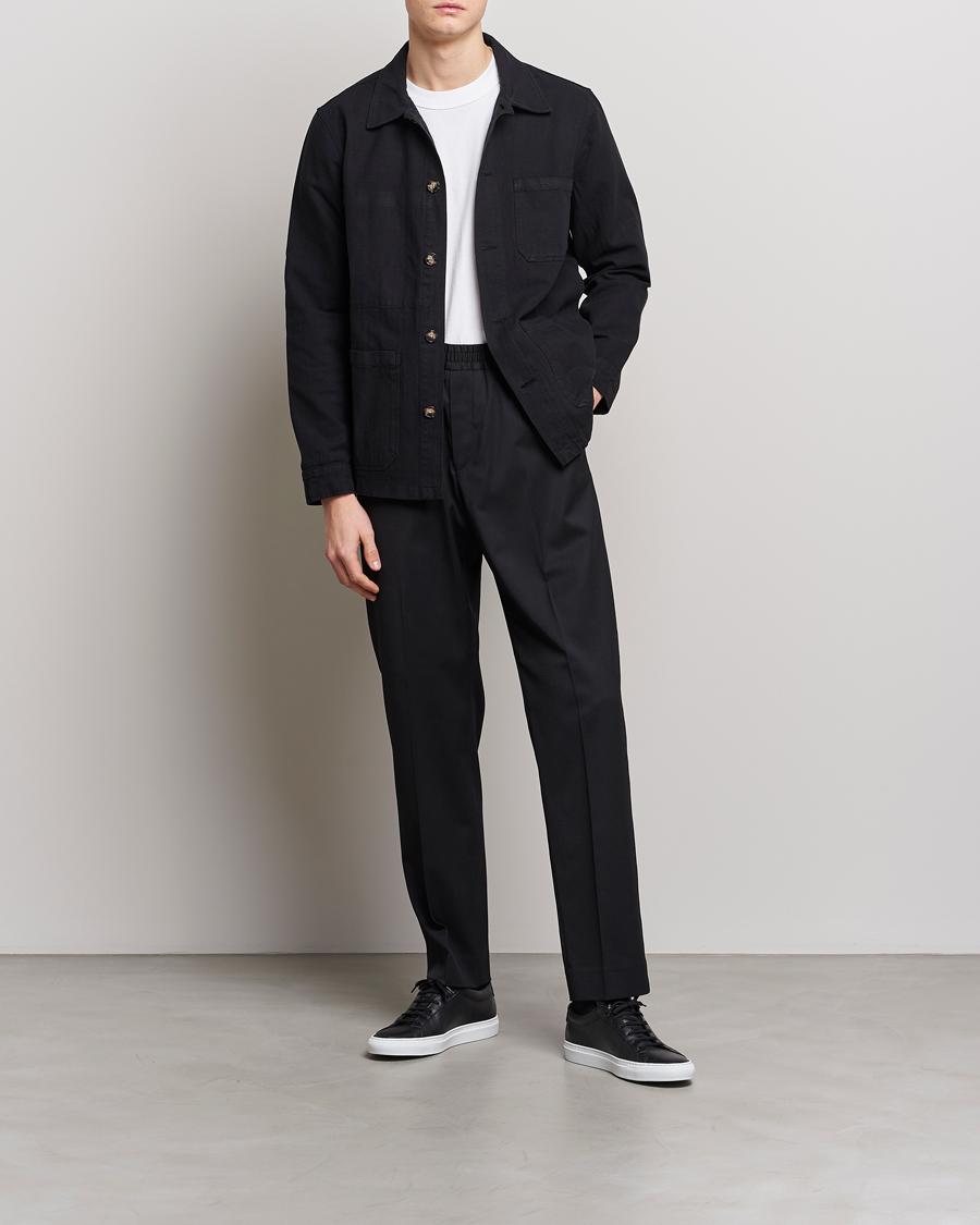 Herr | Skjortor | A Day's March | Original Herringbone Overshirt Black