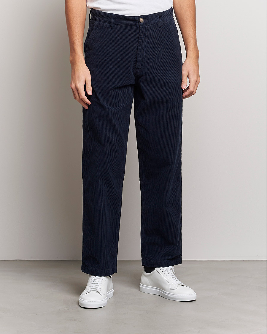 Herr | Byxor | A Day's March | Redwood Cord Trousers Navy