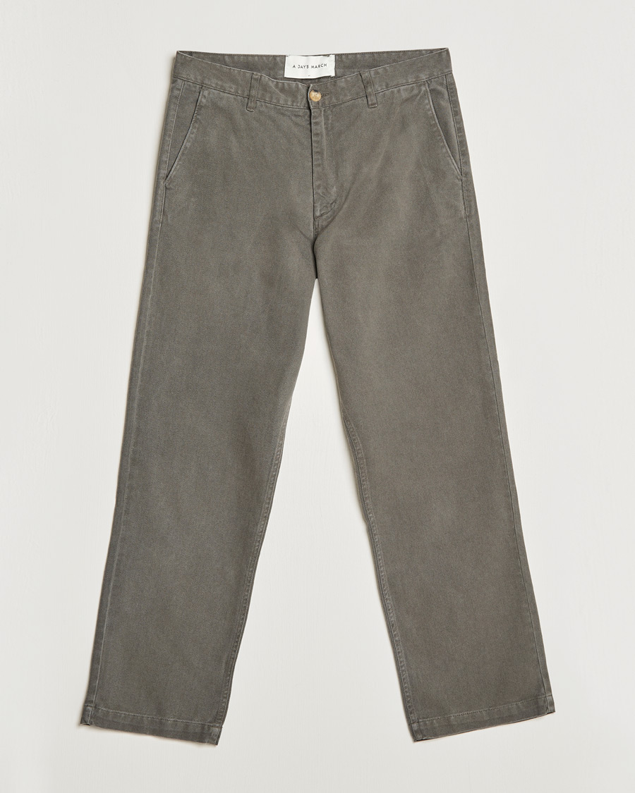 Herr | Byxor | A Day's March | Redwood Cotton/Tencel Trousers Olive