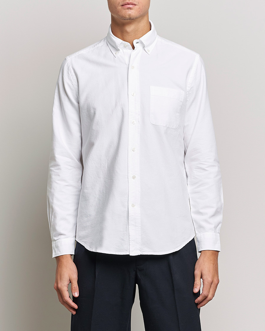 Herr | Oxfordskjortor | A Day's March | Moorgate Dyed Oxford Shirt White