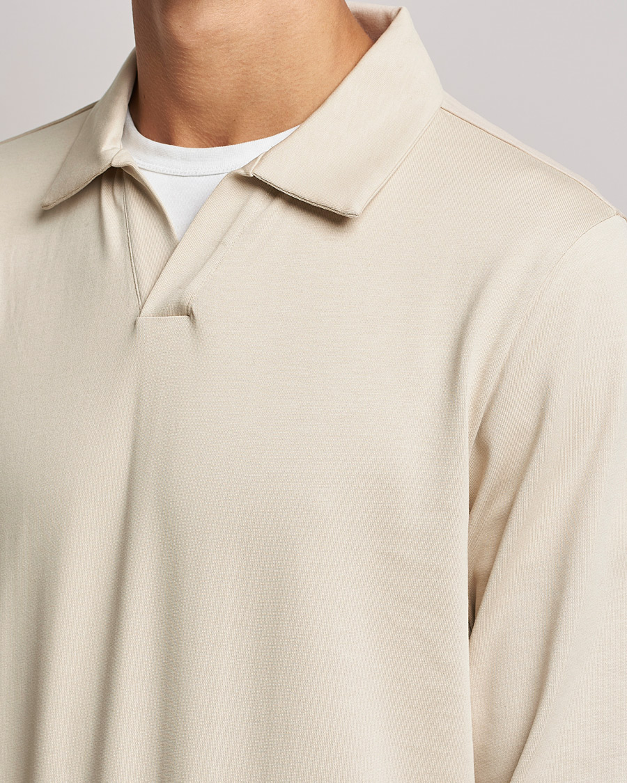 Herr | Tröjor | A Day's March | Branford Long Sleeve Jersey Polo Sand