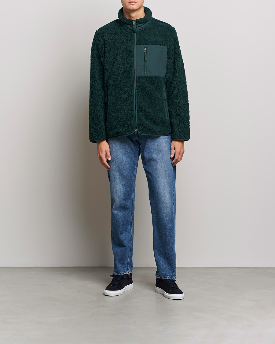 Herr | Tröjor | A Day's March | Granån Recycled Fleece Jacket Bottle Green