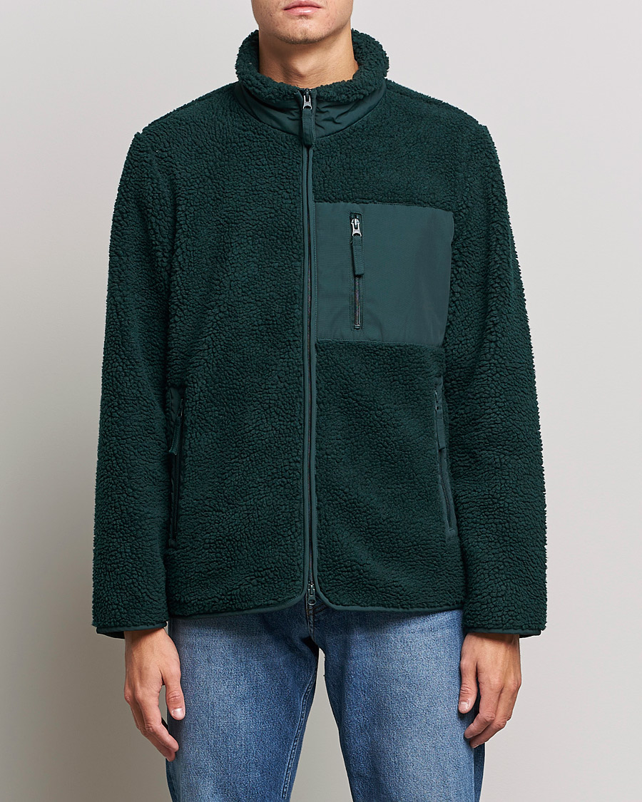Herr | A Day's March | A Day's March | Granån Recycled Fleece Jacket Bottle Green