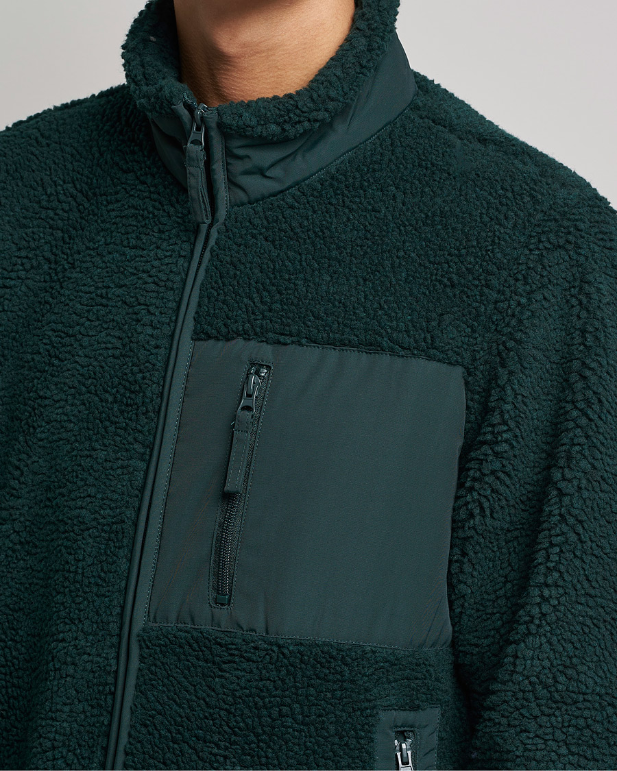 Herr | Tröjor | A Day's March | Granån Recycled Fleece Jacket Bottle Green