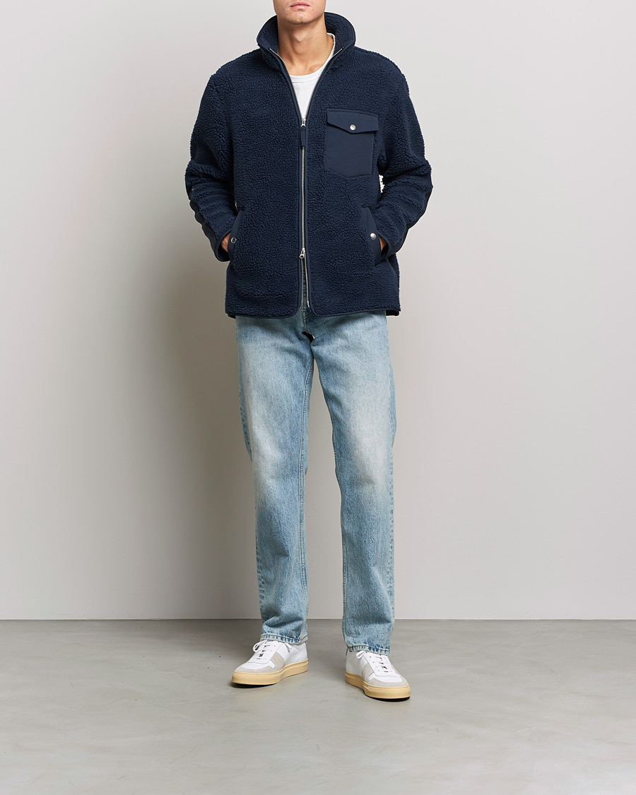 Herr | Tröjor | A Day's March | Tone Pile Fleece Jacket Navy