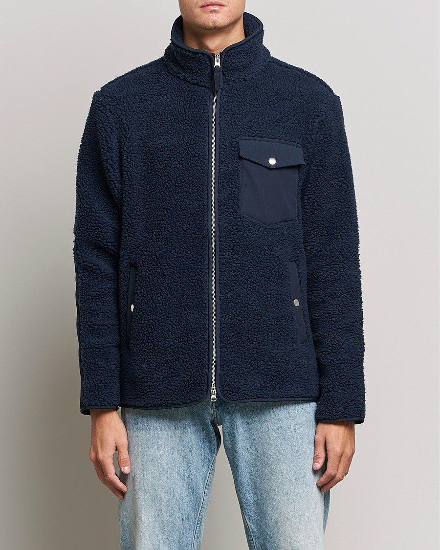 Herr | A Day's March | A Day's March | Tone Piile Fleece Jacket Navy