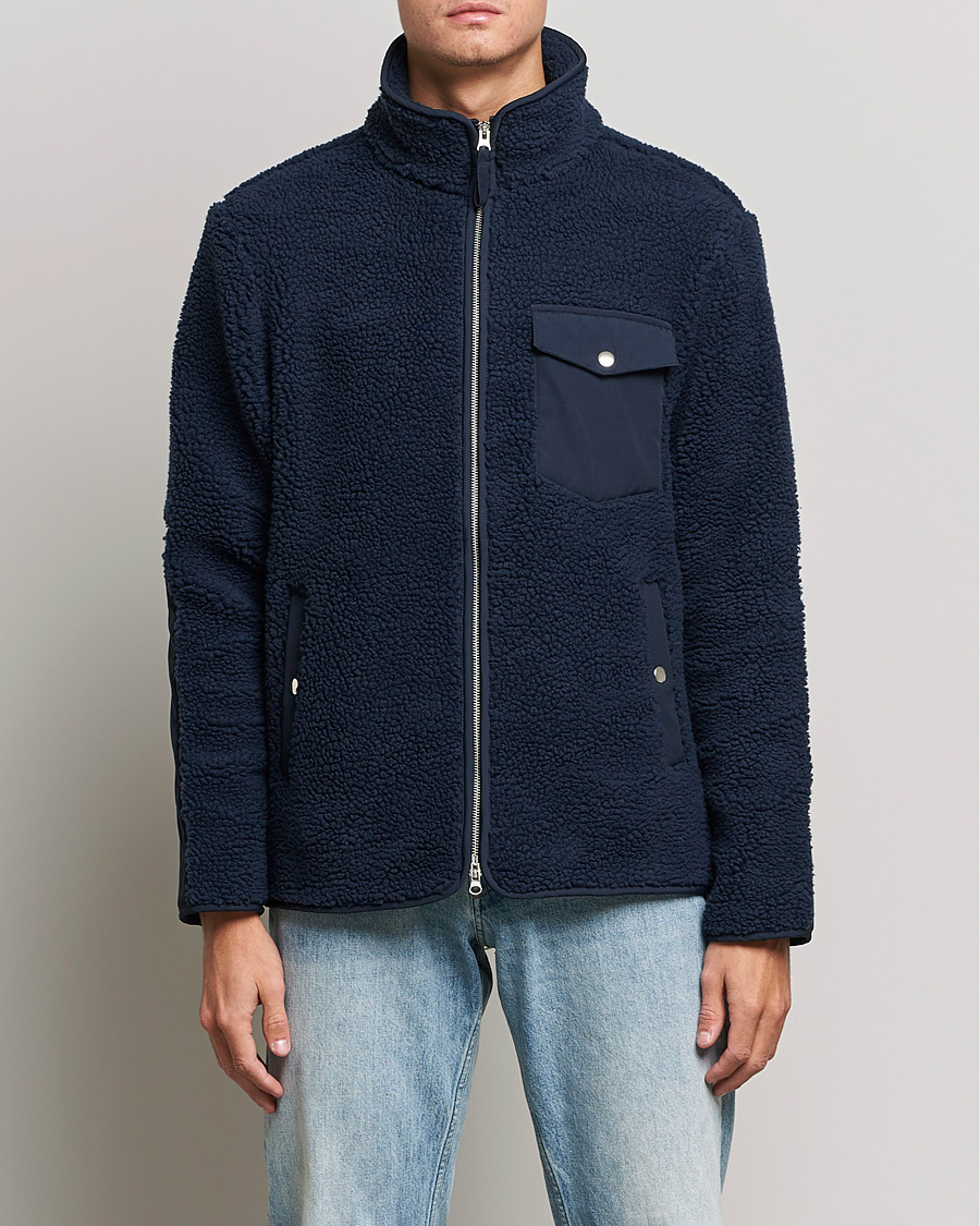 Herr | Tröjor | A Day's March | Tone Pile Fleece Jacket Navy