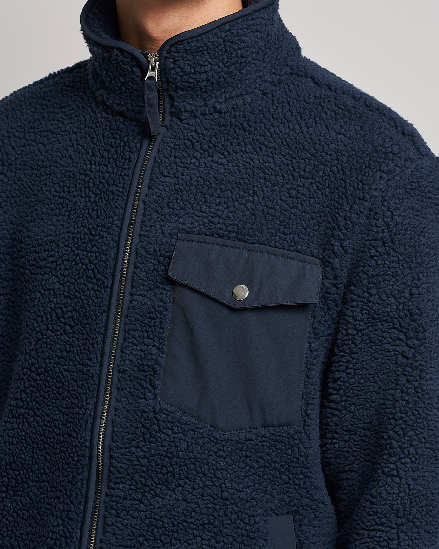 Herr | Tröjor | A Day's March | Tone Pile Fleece Jacket Navy