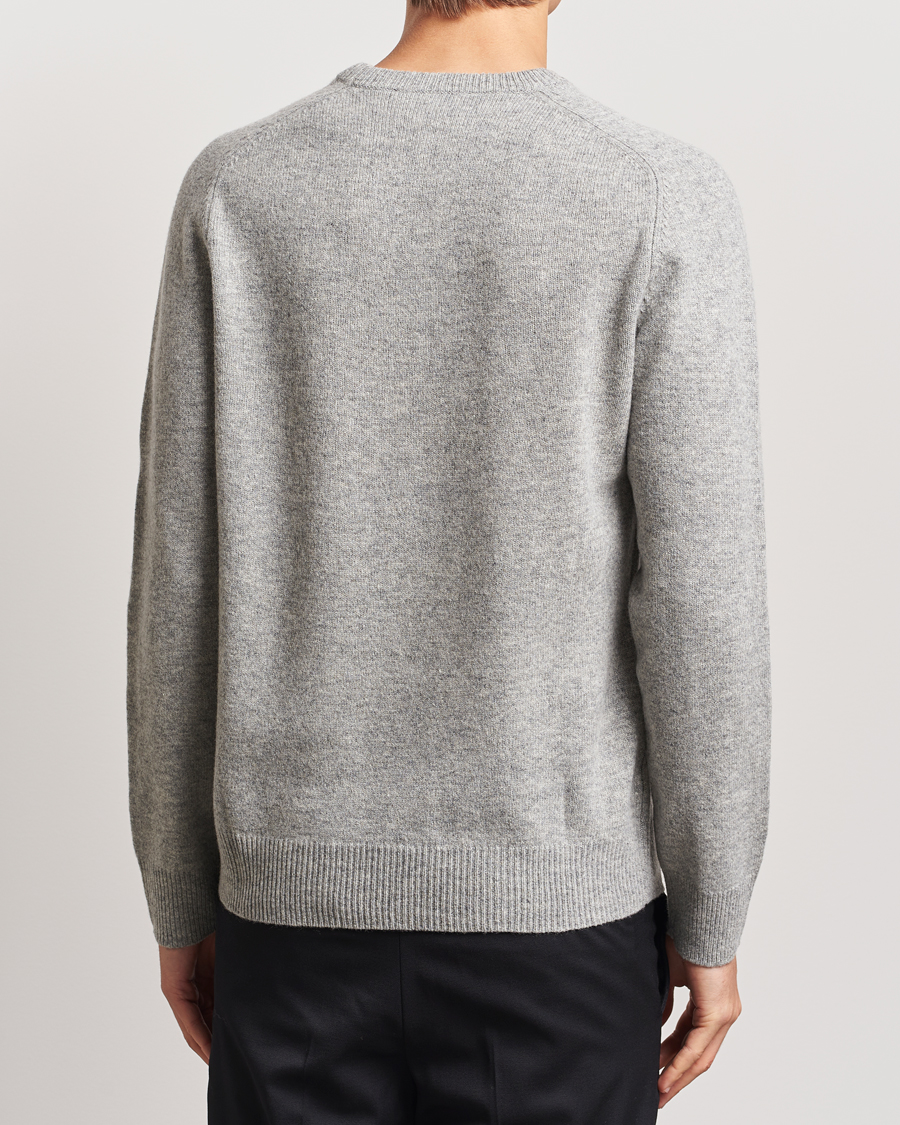 Herr | Tröjor | A Day's March | Brodick Lambswool Sweater Grey Melange