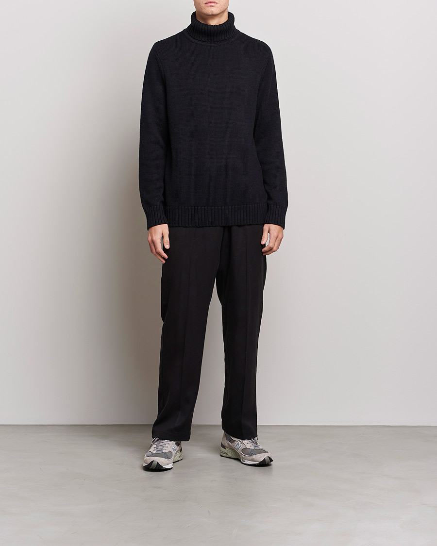 Herr | Tröjor | A Day's March | Forres Cotton/Cashmere Rollneck Black