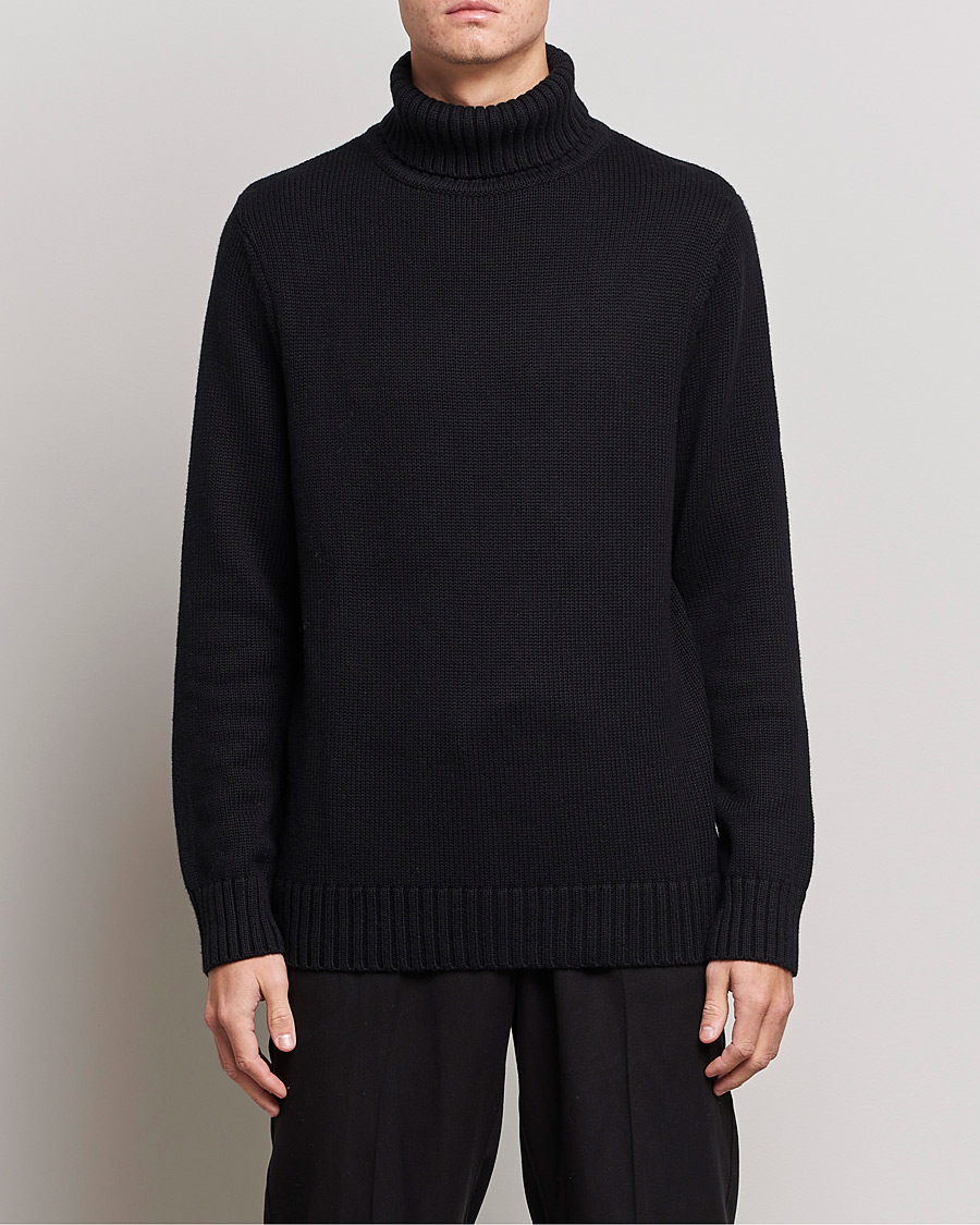 Herr | Tröjor | A Day's March | Forres Cotton/Cashmere Rollneck Black