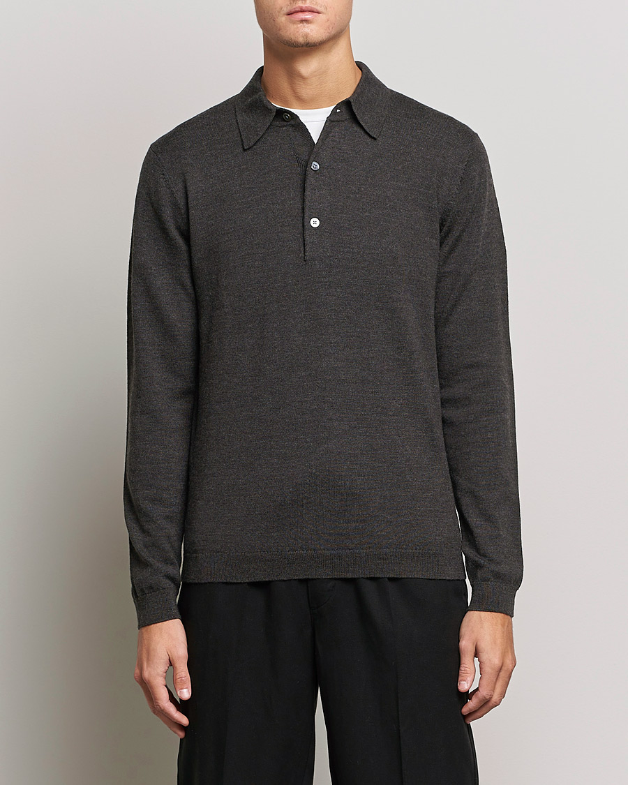 Herr | Tröjor | A Day's March | Ambroz Merino Polo Java Brown