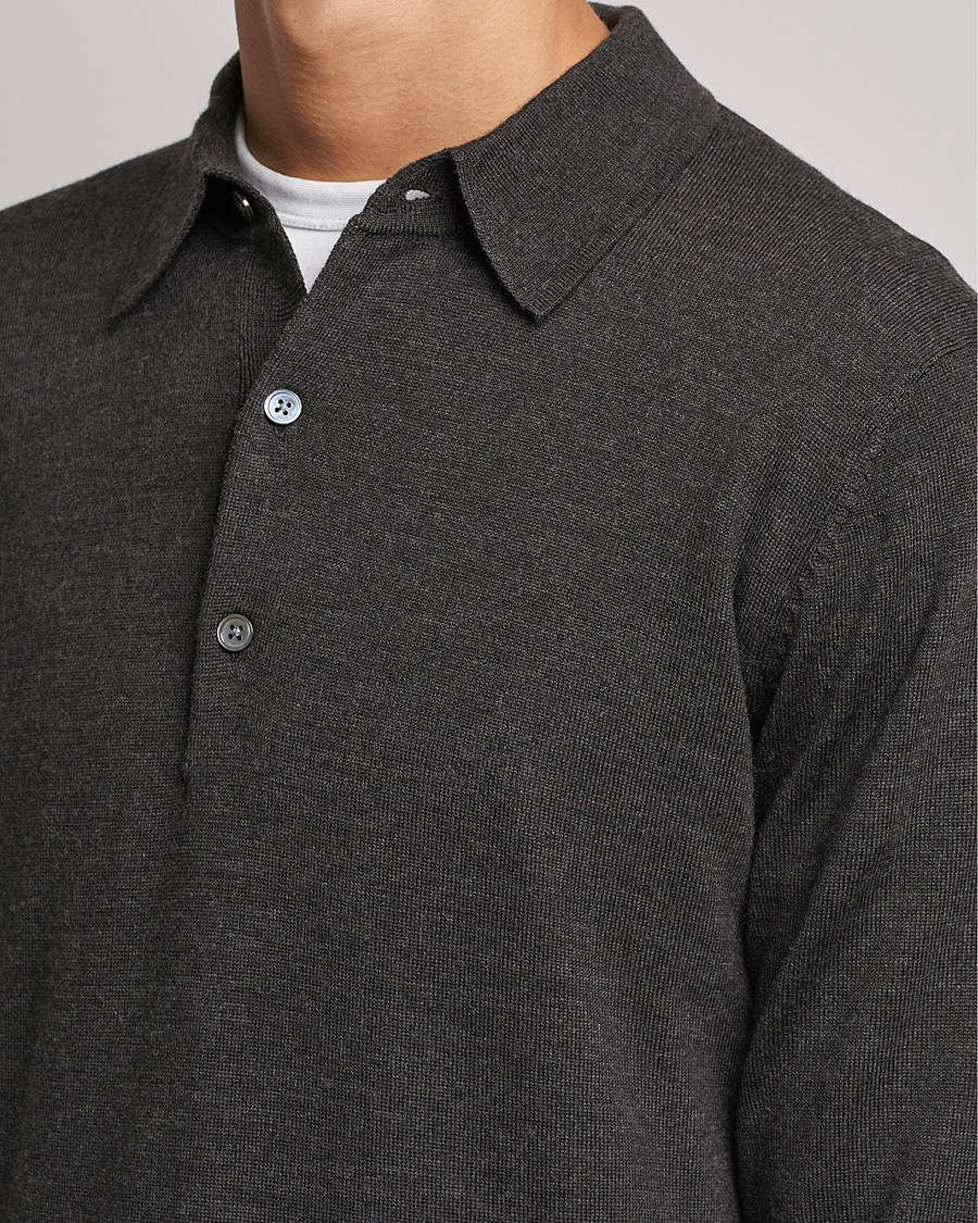 Herr | Tröjor | A Day's March | Ambroz Merino Polo Java Brown